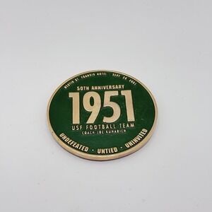 Vintage USF Football 1951 50th Anniversary Medallion Joe Kuharich 2001